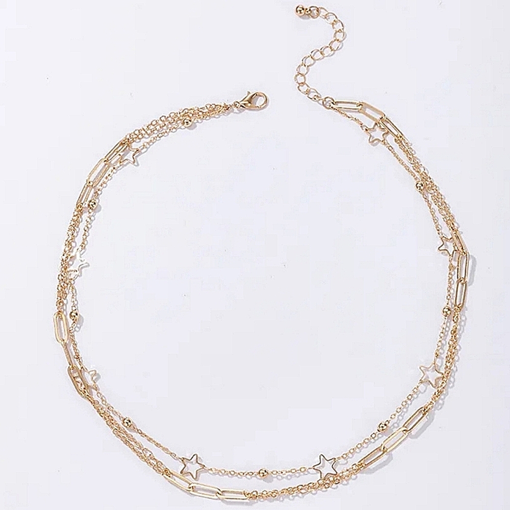 Star Shine Choker Necklace in Gold